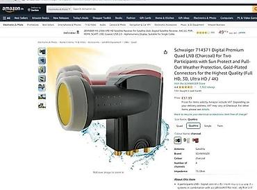 Aksesoari za TV i video: Schwaiger Digital Premium Quad LNB (ULTIMATE) – SAT konverter sa 4 — 4