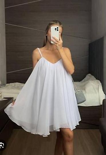Повседневное платье, Лето, Короткая модель, Шифон, Прямое, Все размеры