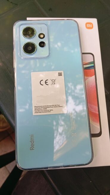 gence telfonlar: Xiaomi Redmi Note 12, 128 ГБ, цвет - Голубой, 
 Гарантия, Отпечаток пальца, Две SIM карты