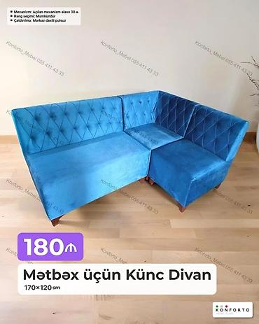 tek divan modelleri: Mətbəx üçün künc divan - Ölçü: 170×120 sm - Mexanizm: Açılan mexanizm — 1