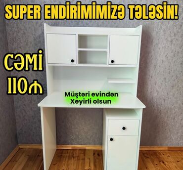 usaqlar ucun yazi stolu: Oğlan və qız üçün, Yeni, Siyirməsiz, Yazı masası, Stullsuz