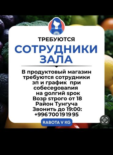 требуется продавец: В продуктовый магазин требуются сотрудники зала. Заработная плата и