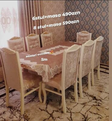 Masa və oturacaq dəstləri: Qonaq otağı üçün, Yeni, 6 stul — 11