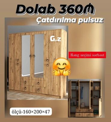 garderob: Dolab yeni qarderob paltar dolabı güzgülü