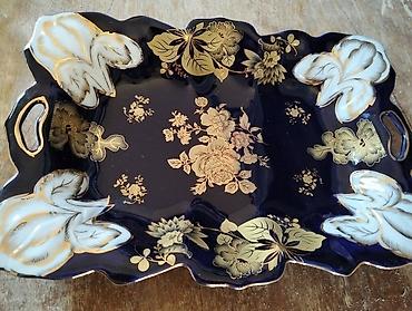 Qab-qacaq və mətbəx ləvazimatları: Qara porselen dəstxərcək/tray - Material: yüksək keyfiyyətli porselen — 4