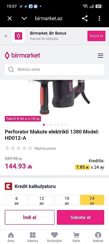 peraparatır: Makute HD012-A 32 mm perforator/udarli drel - Güc: 1380 W (Input — 4