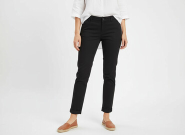 spodnie na szelkach krzyżówka: Material trousers for women, size L