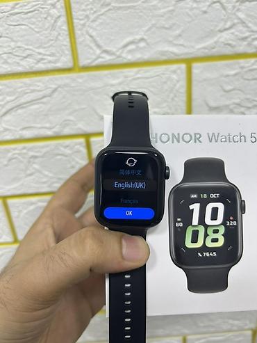 smart camera: HONOR Watch 5 ağıllı saat - Rəng: qara, silikon qayışlı - Ekran — 2