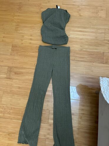 prsluk i pantalone: H&M, S (EU 36), Single-colored, color - Green