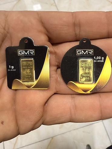 qizillar: Məhsul: GMR (Genc Metal Rafineri) qızıl külçələri - Çəki: 1 qram (hər — 1
