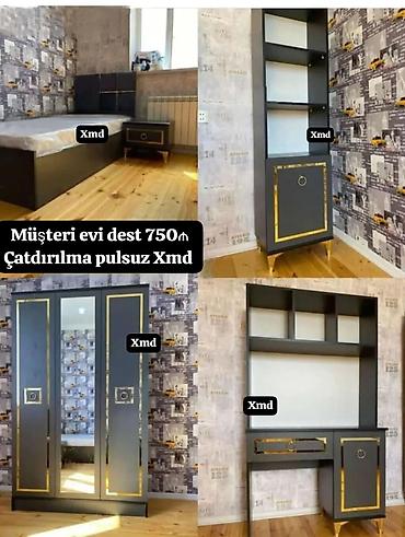 Masa və oturacaq dəstləri: Masa və 6 stul dəsti – Xmd • Komplekt: 1 yemək masası + 6 ədəd stul — 232