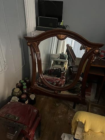 yataq mebeli taxt: Klassik üslubda yatak otağı mebel dəsti - Material: tünd qəhvəyi — 3