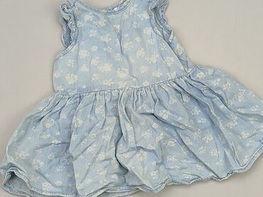 błękitna sukienka midi: Sukienka, So cute, 6-9 m, stan - Bardzo dobry