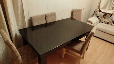 tap az masa ve oturacaqlar: Qonaq otağı üçün, İşlənmiş, Açılan, Dördbucaq masa, 6 stul, Azərbaycan