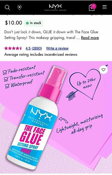 Şəxsi əşyalar: NYX Professional Makeup – The Face Glue Setting Spray - Bestseller — 1