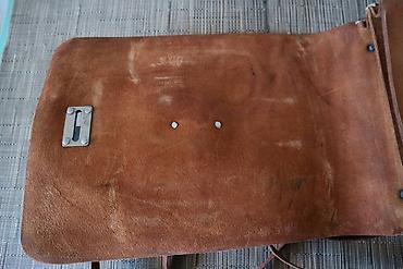 Антиквариат: Офицерский/полевой кожаный планшет 1940х гг. Состояние на фото, следы — 15