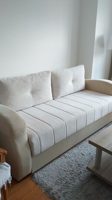 dallas trosed: Three-seat sofas, Textile, color - White, Used