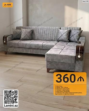 Диваны: Künc divan – Kod: 2190 - Ölçülər: 240 × 150 sm - Mexanizm: Açılan — 1