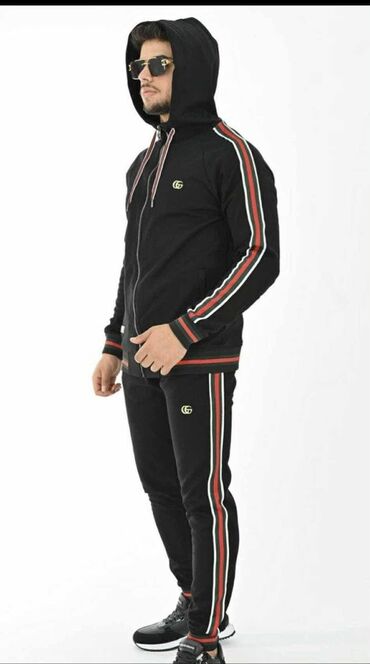 Trenerke: Komplet, S, M, L, Gucci, bоја - Crna, Pamuk — 2