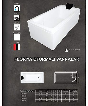 hamam vannasi olculeri: Новый Ванна, Оргстекло, Платная доставка — 7