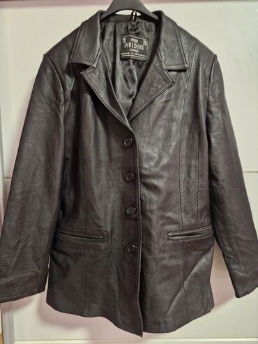 njujorker jakne muske: Leather jacket Genuine leather, color - Black