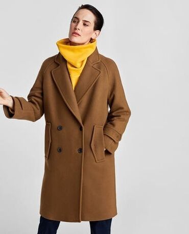qadınlar üçün klassik palto: Palto Zara, XS (EU 34), rəng - Qəhvəyi