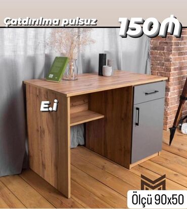 Dolablar: Kompüter masası, Açılmayan, MDF, Dördbucaq masa