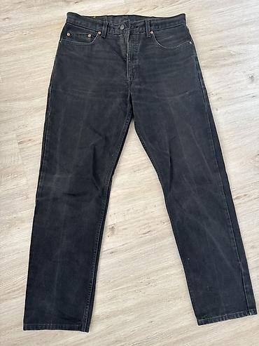 kingsman lee: Мужские джинсы Levi’s, модель 501, цвет черный (выцветший антрацит) — 1