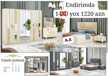 Yataq otağı dəstləri: İkinəfərlik çarpayı, Dolab, Termo, 2 tumba, Azərbaycan, Yeni — 21