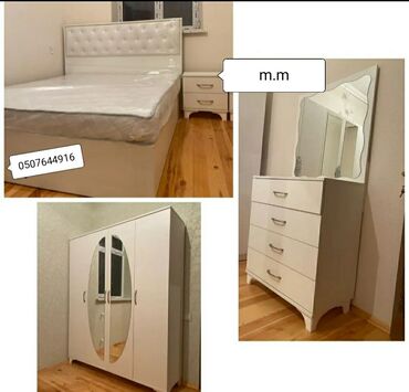 Yataq otağı dəstləri: İkinəfərlik çarpayı, Dolab, Termo, 2 tumba, Azərbaycan, Yeni — 20