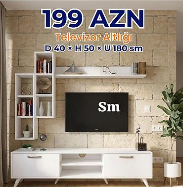 ağ masa: Televizor altlığı və divar rəfləri dəsti - Qiymət variantları: 199 — 2
