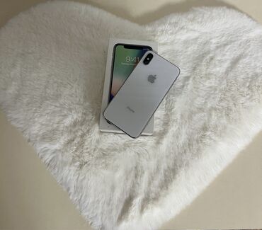 Apple iPhone: IPhone X, 64 GB, White Titanium, Zəmanət, Barmaq izi, Simsiz şarj