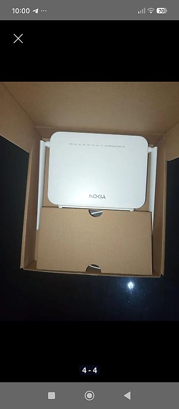 wifi guclendirici satilir: Nokia Wi‑Fi router - Model: Nokia (2 antenalı ağ rəngdə) - Qoşulma — 3