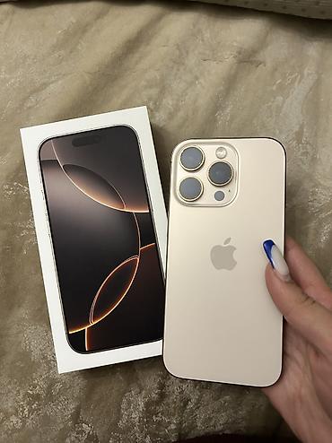 ipone x islenmis: IPhone 16 Pro, 256 GB, Desert Titanium, Face ID, Zəmanət — 1