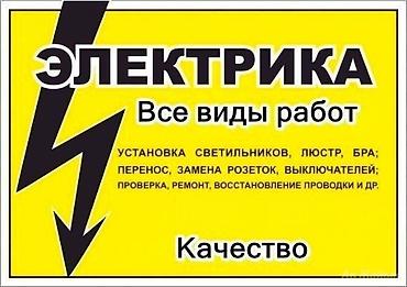 электрический косилка: Электрика — все виды работ. Услуги: - Монтаж светильников, люстр, бра — 1
