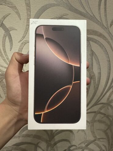 айфон 16 бишкек: IPhone 16 Pro Max, Жаңы, 256 ГБ, Desert Titanium, Кабель, Куту