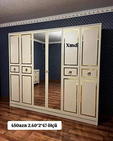 taxt qravat: Yeni, 6 qapı, Güzgülü, Bej, Açılan, Düz dolab — 1