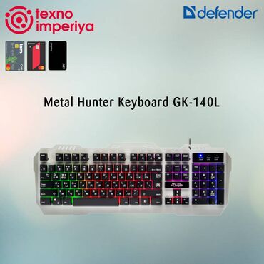 gaming laptop: Gaming Keyboard Deefender Metal Hunter GK-140L Wired - 45140