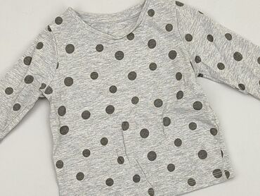 szary sweterek z perełkami: Sweatshirt, 9-12 months, condition - Very good