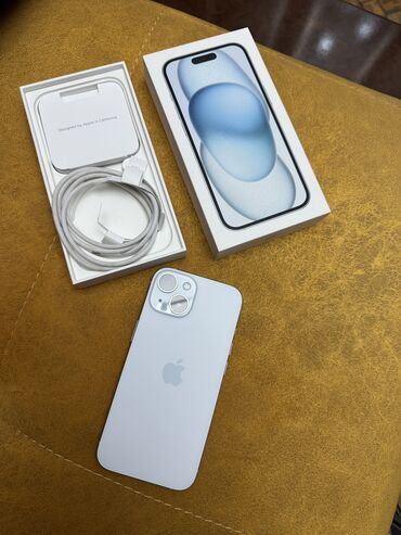 Apple iPhone: IPhone 15, 256 GB, Blue Titanium, Simsiz şarj, Face ID
