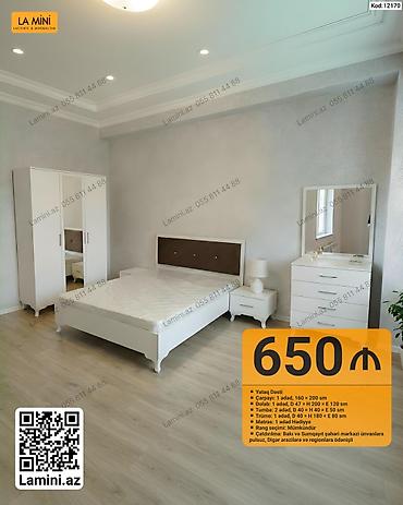 Yataq dəsti – Kod: 12170 Tərkibi: - Çarpayı: 1 ədəd, 160 × 200 sm -