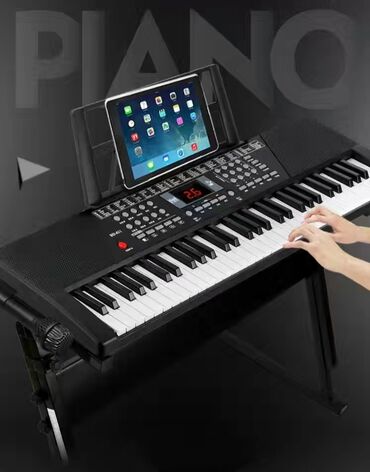 микрофон для игр: Пианино Синтезатор с ножками, цифровое с 61 клавишей – легкое