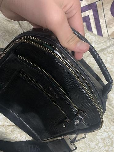 Барсетки: Сумка через плечо BUTUN, мужская - Материал: черная фактурная кожа с — 10