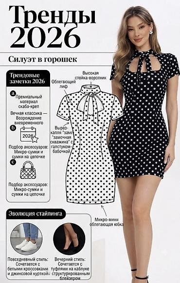 платье горох: Повседневное платье, Made in KG, Лето, Короткая модель, Прямое, S, M, L — 4