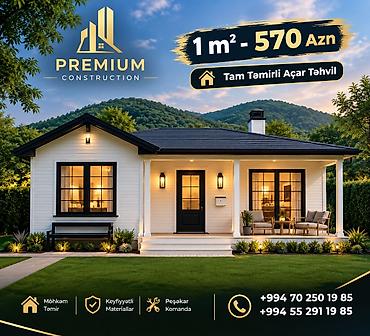 nzs qesebesinde 3 otaqli ev type 1: 2 otaq + zal + mətbəx + hamam tualet ( 100 m² ) -Premium — 1
