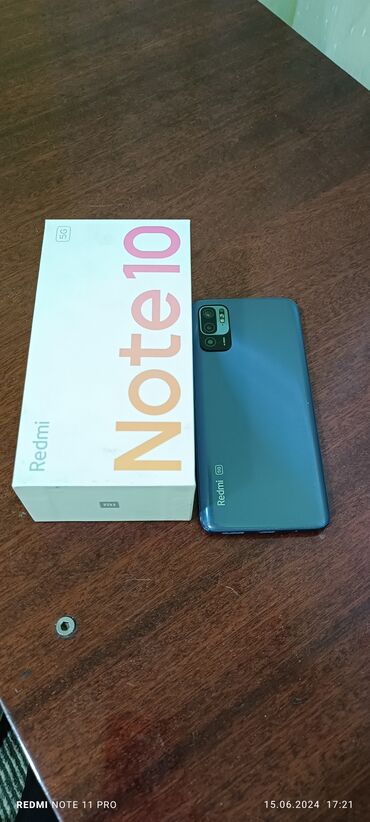 токмак телефон: Xiaomi, Redmi Note 10, Б/у, 128 ГБ, цвет - Синий, 2 SIM