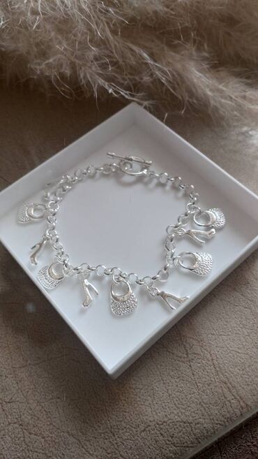 roze srebro: Charm bracelet, Material: Silver