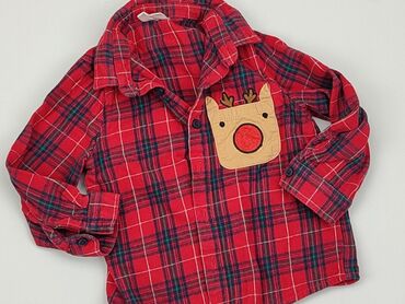 Koszule: Koszula 1.5-2 lat, stan - Bardzo dobry, wzór - Kratka, kolor - Czerwony