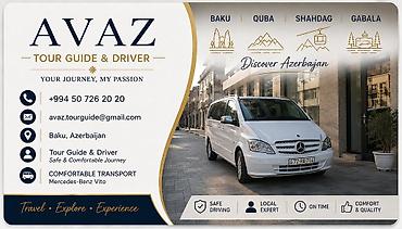 AVAZ – Peşəkar Tur Bələdçisi və Sürücü Xidmətin təsviri: -