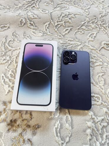 айфон x в рассрочку: IPhone 14 Pro Max, Колдонулган, 512 ГБ, Deep Purple, Куту, 91 %